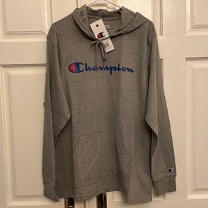 Champion Men’s Lightweight Hoodie, Size Various. Oxford Heather Gray. NWT.
